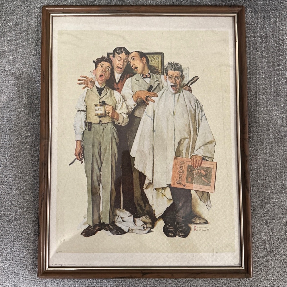 Barbershop Quartet Duvet Cover by Norman Rockwell‎ print 1972